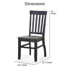 Chaise de salle à manger Ralston bicolore ébène et bois flotté - Lot de 2