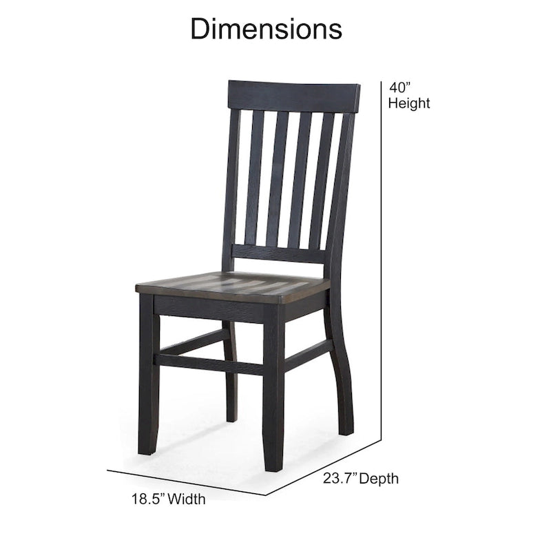 Chaise de salle à manger Ralston bicolore ébène et bois flotté - Lot de 2