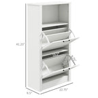 Meuble de rangement à chaussures autoportant avec 2 tiroirs basculants et étagères réglables
