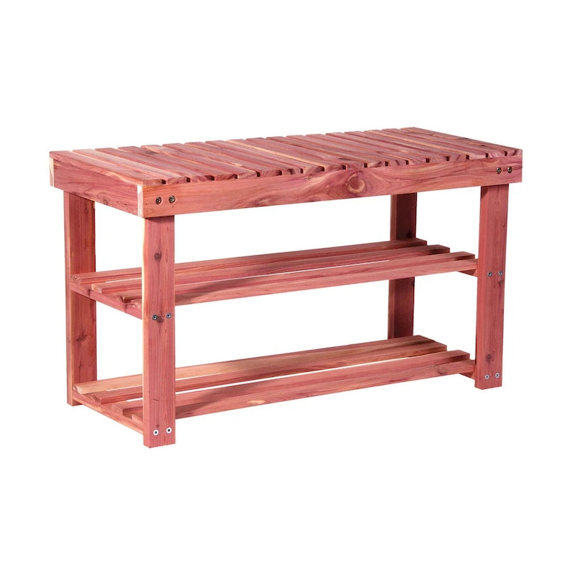Banc à chaussures 2 niveaux en cèdre Cedar Fresh