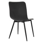 Lot de 4 chaises de salle à manger, industrielles modernes du milieu du siècle en tissu, grises