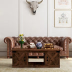 Table basse de ferme 48 pouces, aucun assemblage requis, finition whisky vieilli