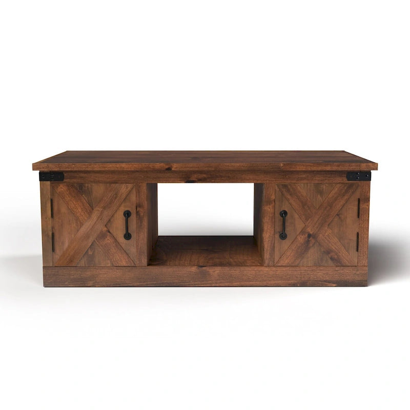 Table basse de ferme 48 pouces, aucun assemblage requis, finition whisky vieilli