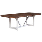Table de salle à manger bicolore en bois Donham, marron et blanc