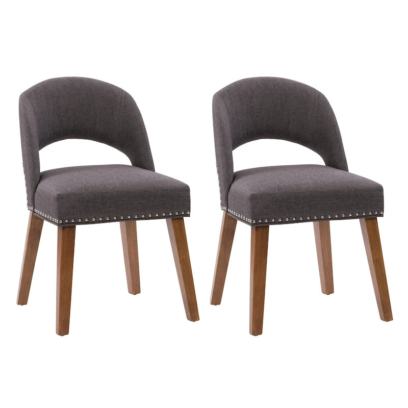 Chaise de salle à manger tapissée Tiffany - Lot de 2