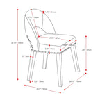 Chaise de salle à manger tapissée Tiffany - Lot de 2