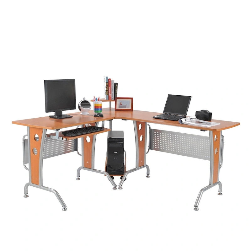 Bureau d'angle informatique en L