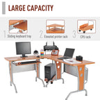 Bureau d'angle informatique en L