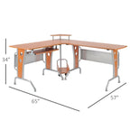 Bureau d'angle informatique en L