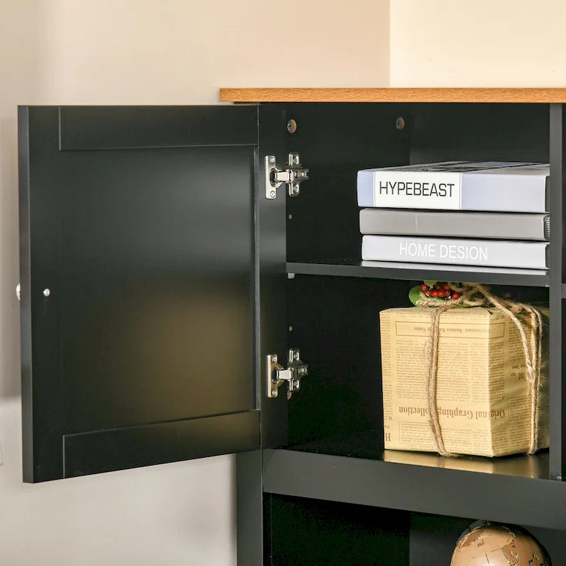 Bureau d'ordinateur d'angle en L avec étagère, poste de travail pour bureau à domicile ou étude