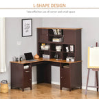 Bureau d'ordinateur d'angle en L avec étagère, poste de travail pour bureau à domicile ou étude