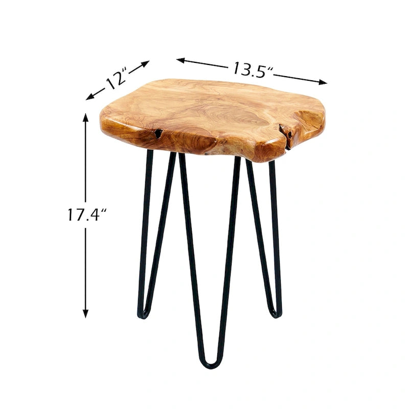 Petit support de forme naturelle avec 3 pieds épingle à cheveux - 13,5 x 12 x 19