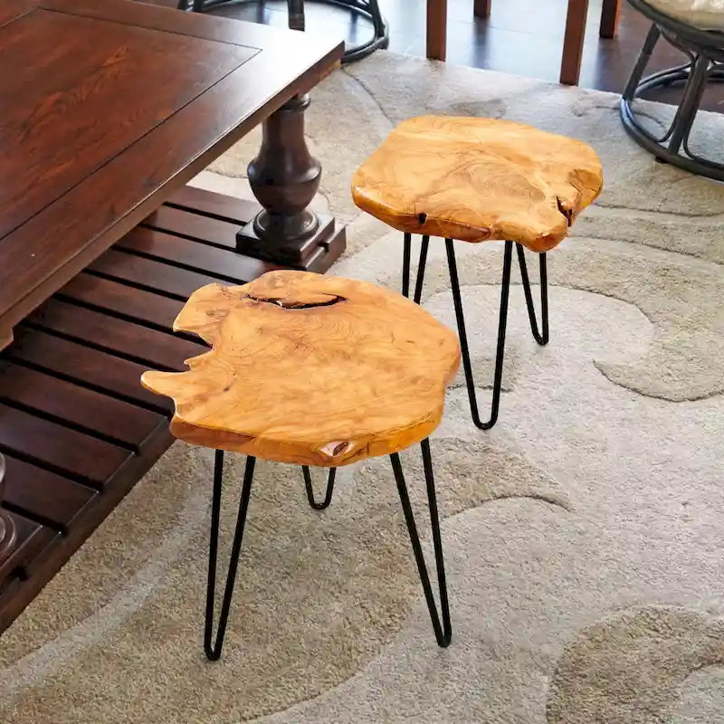 Petit support de forme naturelle avec 3 pieds épingle à cheveux - 13,5 x 12 x 19