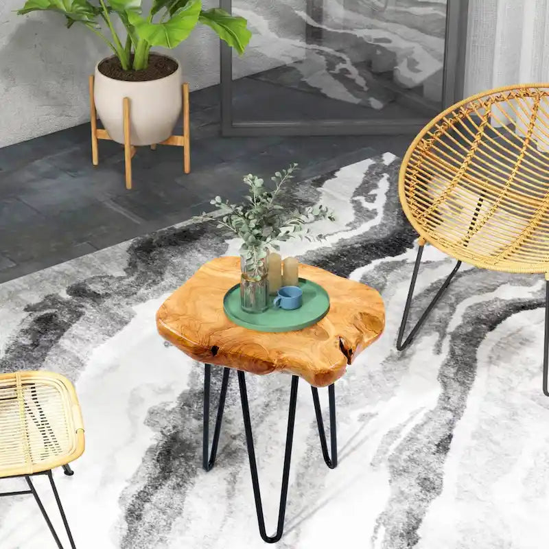 Petit support de forme naturelle avec 3 pieds épingle à cheveux - 13,5 x 12 x 19