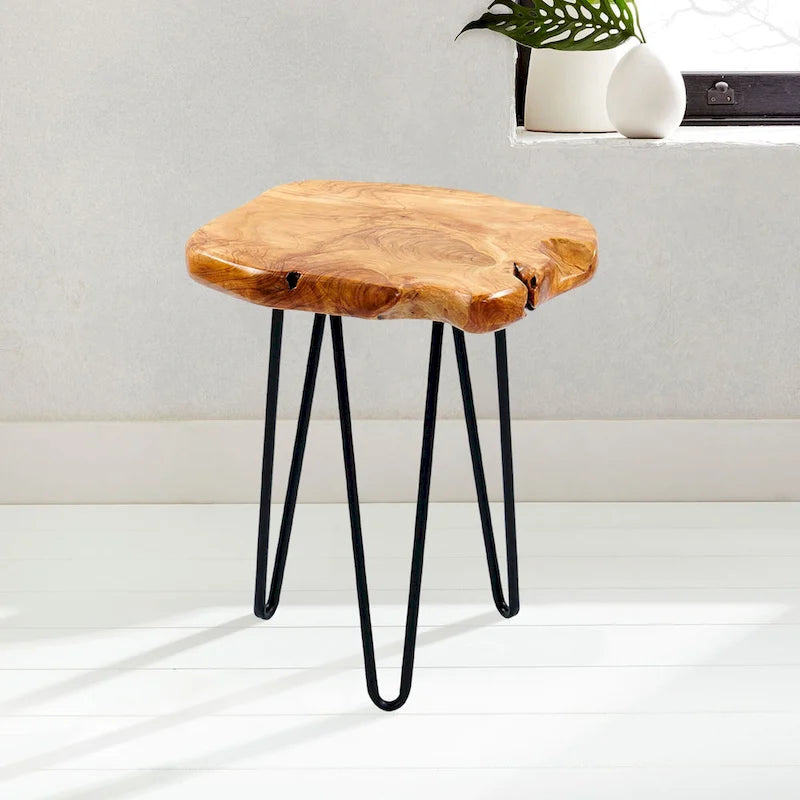 Petit support de forme naturelle avec 3 pieds épingle à cheveux - 13,5 x 12 x 19