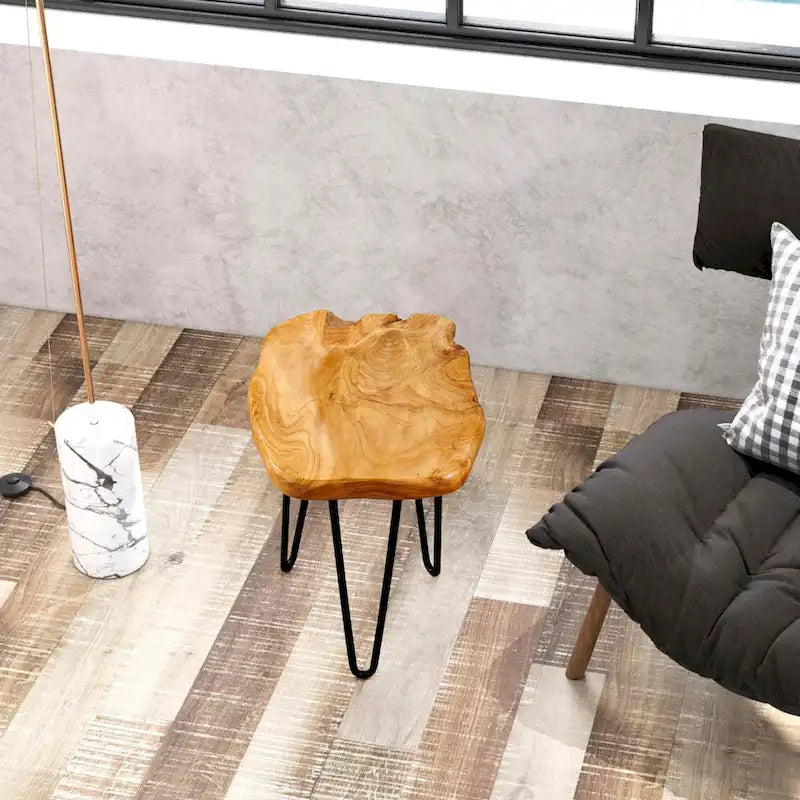 Petit support de forme naturelle avec 3 pieds épingle à cheveux - 13,5 x 12 x 19