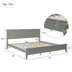 Lit plateforme king en bois massif gris moderne