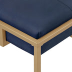 Pouf rectangulaire capitonné en velours Perdita finition dorée