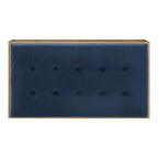Pouf rectangulaire capitonné en velours Perdita finition dorée