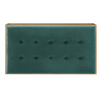 Pouf rectangulaire capitonné en velours Perdita finition dorée