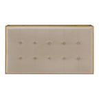 Pouf rectangulaire capitonné en velours Perdita finition dorée