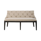 Banc de salle à manger Americana Farmhouse noir avec dossier en tissu