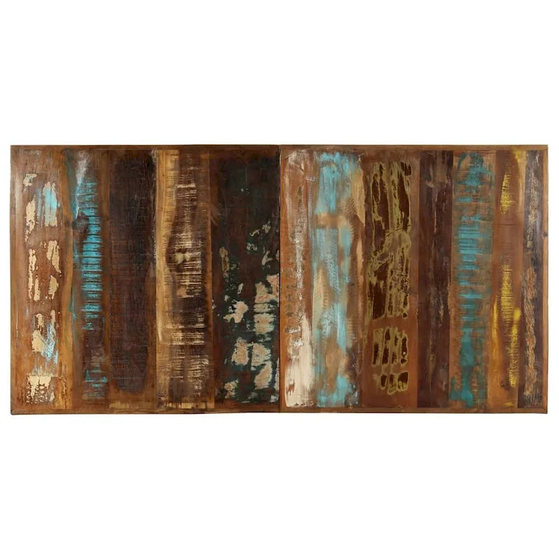 Table de salle à manger 63x31,5x29,5 en bois de récupération massif - Multicolore