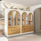 Ensemble double armoire Grand Dressing d'inspiration vintage avec accents métalliques