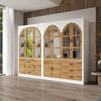 Ensemble double armoire Grand Dressing d'inspiration vintage avec accents métalliques
