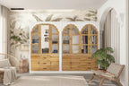 Ensemble double armoire Grand Dressing d'inspiration vintage avec accents métalliques