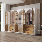 Ensemble double armoire Grand Dressing d'inspiration vintage avec accents métalliques
