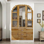 Ensemble double armoire Grand Dressing d'inspiration vintage avec accents métalliques