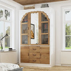 Ensemble double armoire Grand Dressing d'inspiration vintage avec accents métalliques