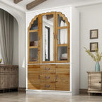 Ensemble double armoire Grand Dressing d'inspiration vintage avec accents métalliques