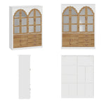 Ensemble double armoire Grand Dressing d'inspiration vintage avec accents métalliques