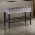 Banc de comptoir Marcus de 96,5 cm, cadre en bois, revêtement en tissu, gris