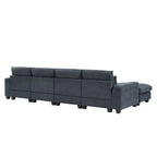 Canapé sectionnel d'angle moderne et convertible avec remplissage en plumes et méridienne réversible - 129.9L x 72P x 31.5H