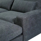 Canapé sectionnel d'angle moderne et convertible avec remplissage en plumes et méridienne réversible - 129.9L x 72P x 31.5H