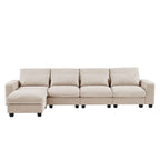 Canapé sectionnel d'angle moderne et convertible avec remplissage en plumes et méridienne réversible - 129.9L x 72P x 31.5H