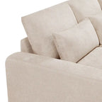 Canapé sectionnel d'angle moderne et convertible avec remplissage en plumes et méridienne réversible - 129.9L x 72P x 31.5H