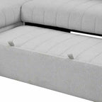 Canapé d'angle convertible rembourré avec pouf de rangement mobile, canapé-lit escamotable en forme de L