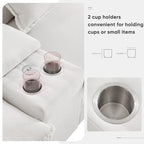 Canapé d'angle en U 123*55 avec console, porte-gobelets et ports USB, ensemble de canapés-lits symétriques rembourrés à 6 places avec méridienne