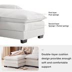 Canapé d'angle en U 123*55 avec console, porte-gobelets et ports USB, ensemble de canapés-lits symétriques rembourrés à 6 places avec méridienne
