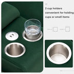 Canapé d'angle en U 123*55 avec console, porte-gobelets et ports USB, ensemble de canapés-lits symétriques rembourrés à 6 places avec méridienne