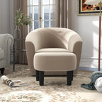 Fauteuil d'appoint pivotant avec pouf, Fauteuil club rond pivotant à 360 degrés en velours confortable pour chambre à coucher, salle de lecture