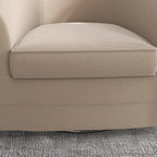 Fauteuil d'appoint pivotant avec pouf, Fauteuil club rond pivotant à 360 degrés en velours confortable pour chambre à coucher, salle de lecture
