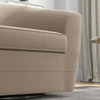 Fauteuil d'appoint pivotant avec pouf, Fauteuil club rond pivotant à 360 degrés en velours confortable pour chambre à coucher, salle de lecture
