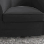 Fauteuil d'appoint pivotant avec pouf, Fauteuil club rond pivotant à 360 degrés en velours confortable pour chambre à coucher, salle de lecture