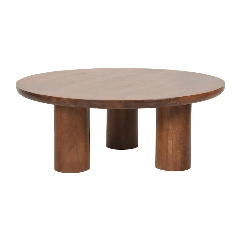 Paire de tables basses élégantes en bois de manguier, style bohème, pour intérieurs modernes