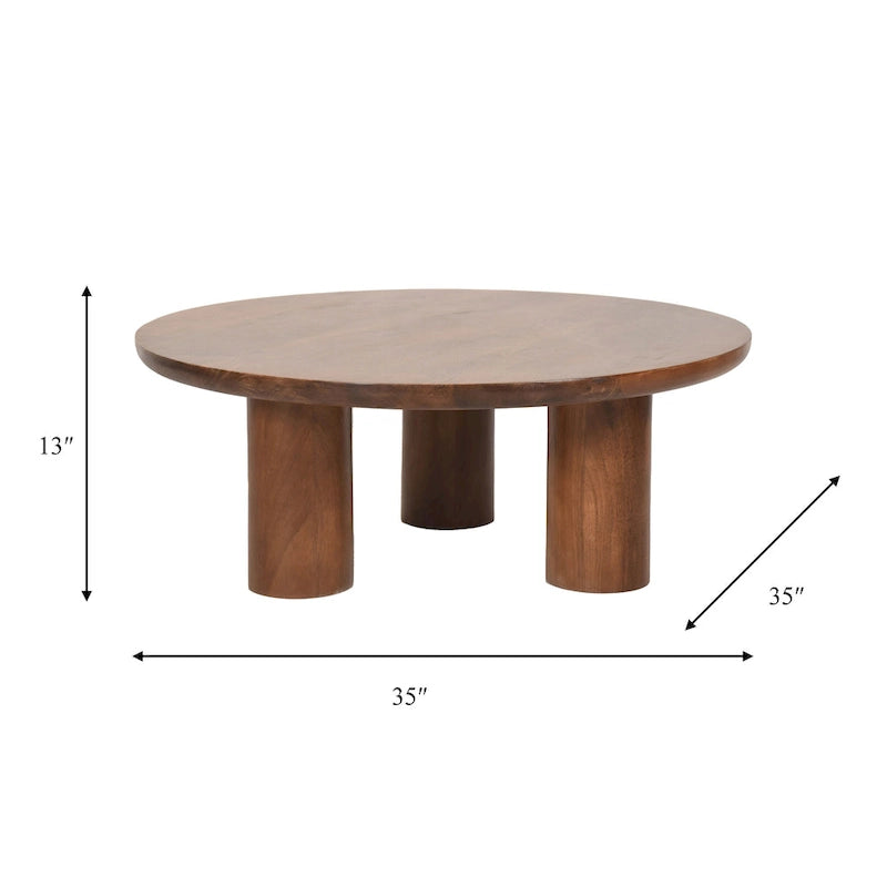 Paire de tables basses élégantes en bois de manguier, style bohème, pour intérieurs modernes